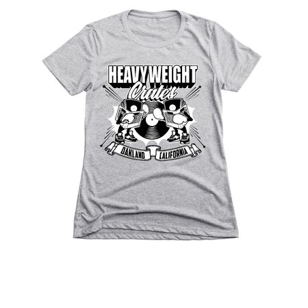 BLACK & WHITE HWC LOGO, a Dark Heather Grey Women's Slim Fit Tee