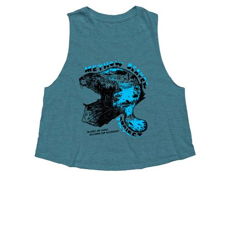 MOBP Summer Sale, a Heather Deep Teal Women's Cropped Racerback Tank
