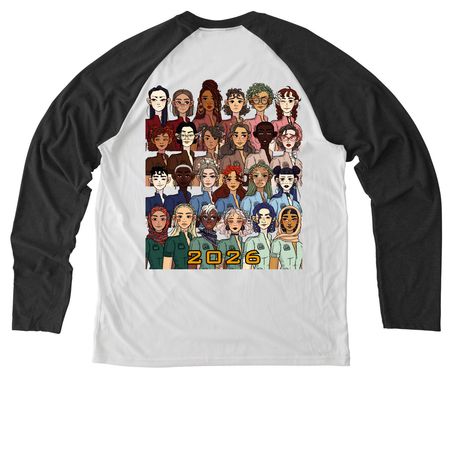 All Tributes SotR 2026, a Space Black/ Bright White Allmade Eco Triblend Colorblock Raglan Long Sleeve Tee