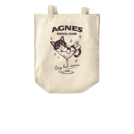 Agnes The Little Lady Merch, a Natural Over-the-Shoulder Shopping Tote Bag