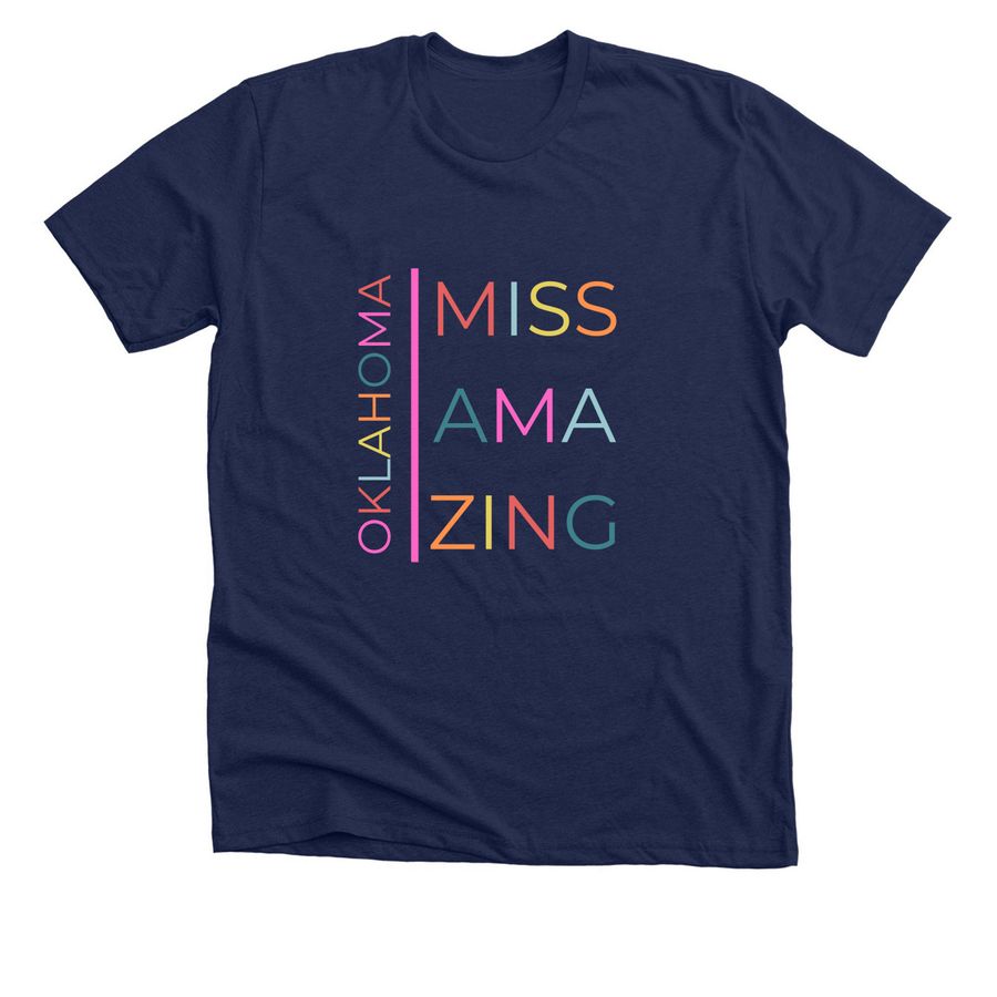 Colorful Modern Miss Amazing, a Solid Navy Blend Premium Unisex Tee