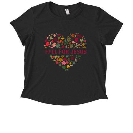 Fall for Jesus, a Deep Black Allmade Eco Triblend Women?s Scoop Neck Tee