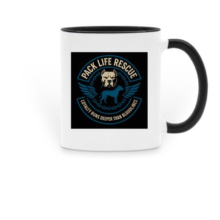Pack Life Rescue - Official Merch, a Black Two-Tone Ceramic Mug