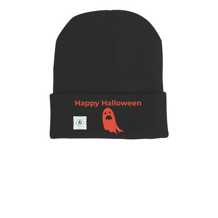 Ghost Beanies!, a Black Printed Cuffed Beanie
