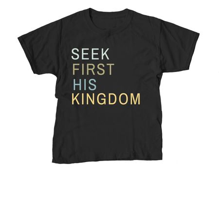 SEEK FIRST, a Black Youth Unisex Tee