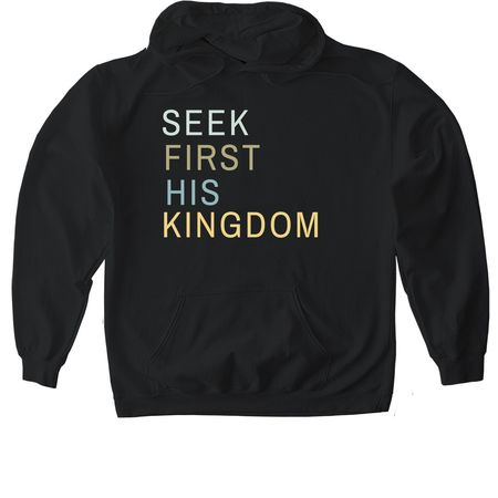 SEEK FIRST, a Black Gildan Softstyle Pullover Hoodie