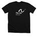 The Arc T-Shirt White Print, a Solid Black Blend Premium Unisex Tee