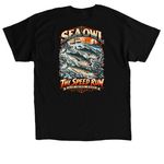 Sea Owl ? The Speed Run, a Black Classic Unisex Tee (back-view)