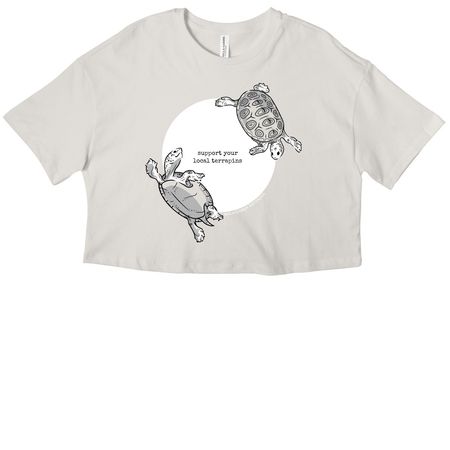 Diamondback Terrapin Apparel, a Vintage White Women?s Cropped Cotton Tee