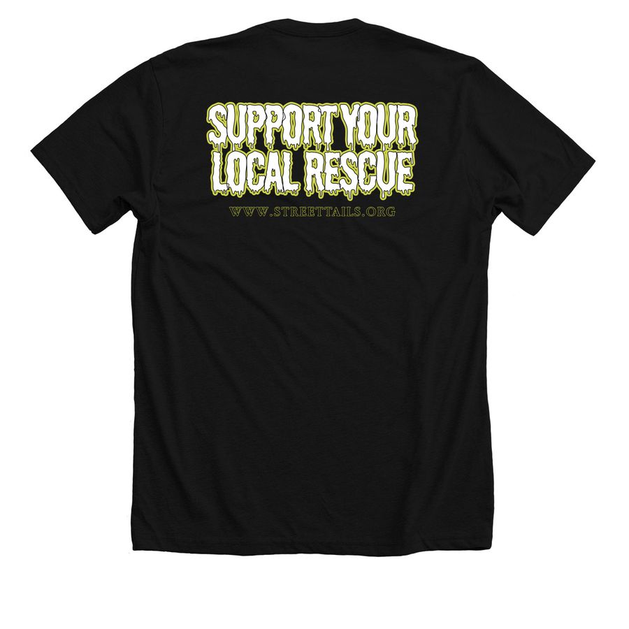Something Spooky is Brewing ?&nbsp;, a Solid Black Blend Premium Unisex Tee (back-view)