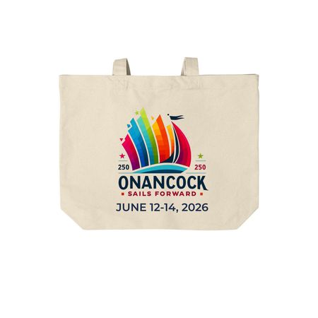 Onancock Sails Forward, a Natural Cotton Canvas Tote Bag