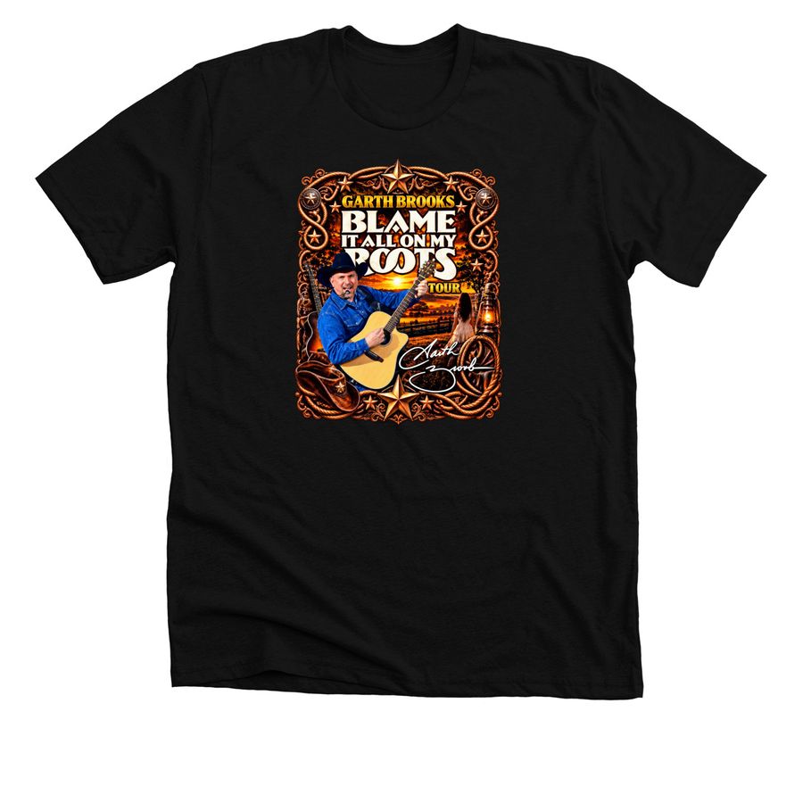Garth Brooks Live Country Music 2026 T-Shirt, a Solid Black Blend Premium Unisex Tee