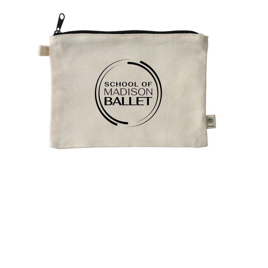 SMB Zipper Pouch, a Natural 9"x7" Hemp Blend Pouch