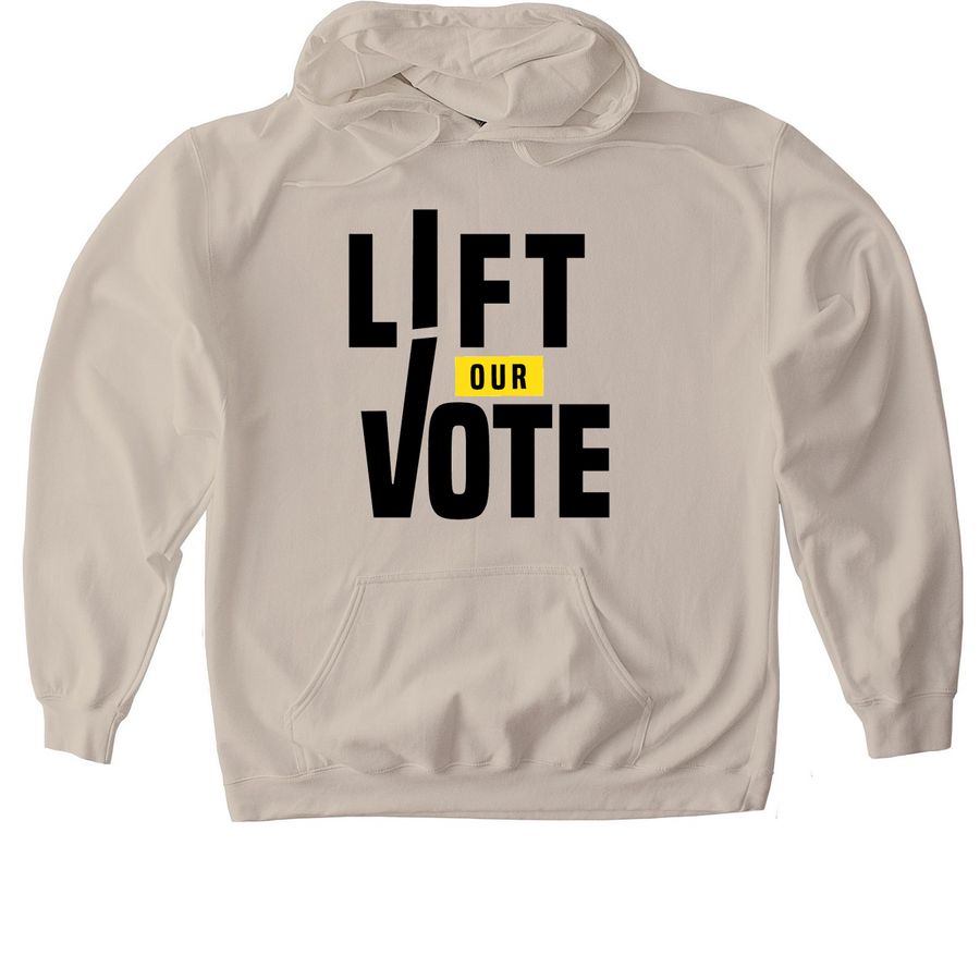Lift Our Vote Swag, a Sand Gildan Softstyle Pullover Hoodie