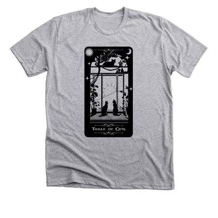 Minor Arcana: The Three of Cats, a Athletic Heather Premium Unisex Tee