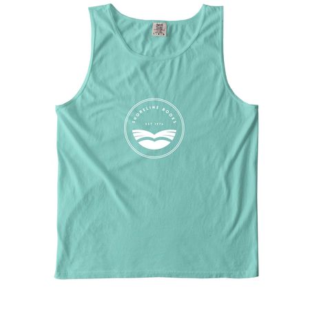 Shoreline Books, a Chalky Mint Comfort Colors Tank Top