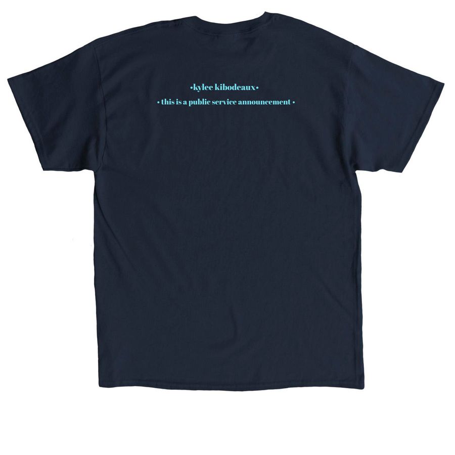 ?PSA ALBUM LINE?, a Navy Classic Unisex Tee (back-view)
