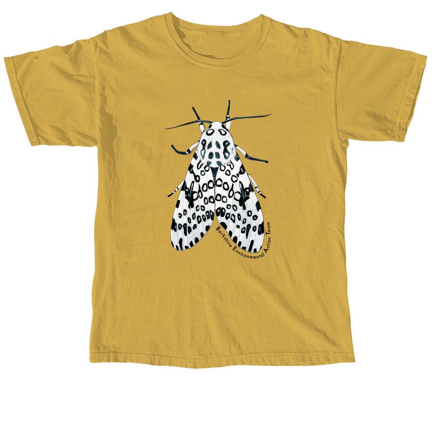 BEAT Giant Leopard Moth Shirt (black font), a Mustard Comfort Colors Unisex Tee