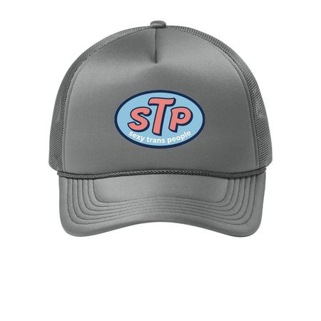 Full Throttle Trans Pride, a Deep Smoke Printed Foam Trucker Hat
