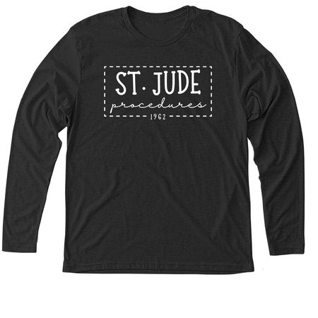 Procedures St. Jude Shirt, a Vintage Black Triblend Long Sleeve Tee