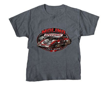 Molino Late Model, a Dark Heather Youth Unisex Tee
