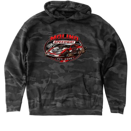 Molino Late Model, a Black Camo Heavyweight Camo Pullover Hoodie