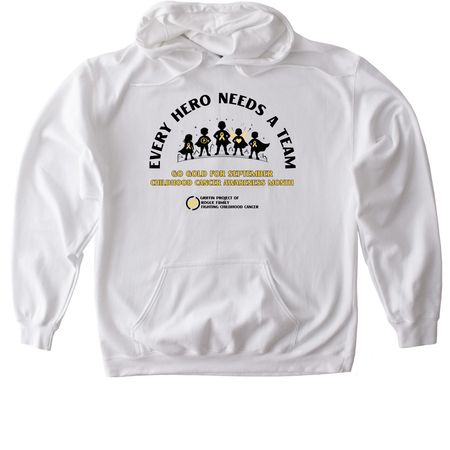 Every Hero Needs a Team&nbsp;, a White Gildan Softstyle Pullover Hoodie