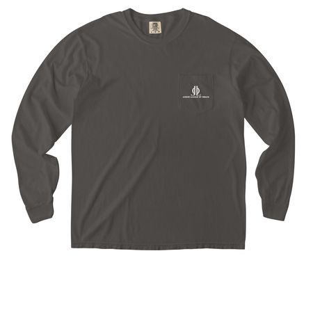 Our Evergreen League T-Shirt, a Pepper Comfort Colors Long Sleeve Pocket Tee