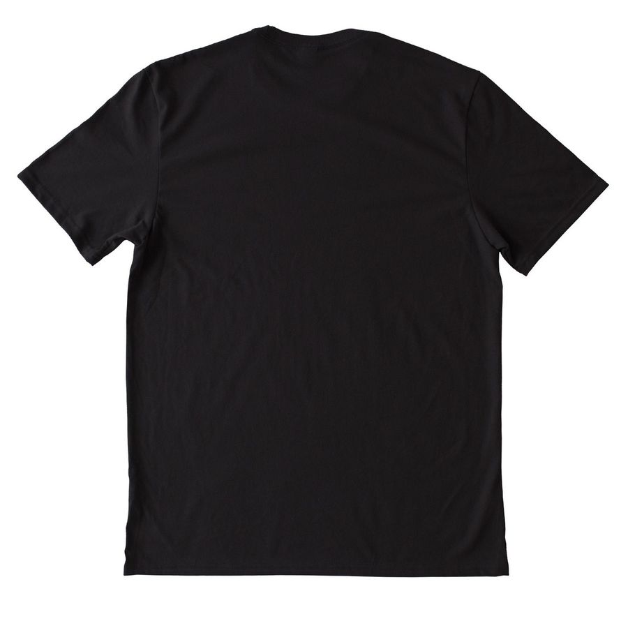 Think Outside The Trash, a Deep Black Allmade Heavyweight Recycled Cotton Tee (back-view)