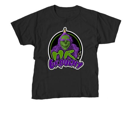 Mr. Grouchy, a Black Youth Unisex Tee