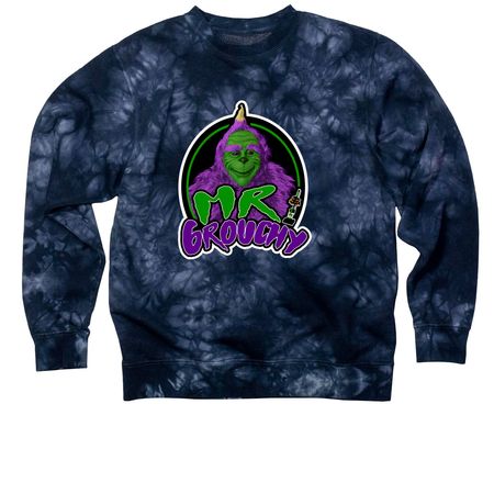 Mr. Grouchy, a Navy Tie Dye Crewneck Sweatshirt
