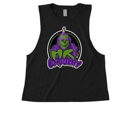 Mr. Grouchy, a Deep Black Allmade Eco Triblend Women?s Muscle Tank