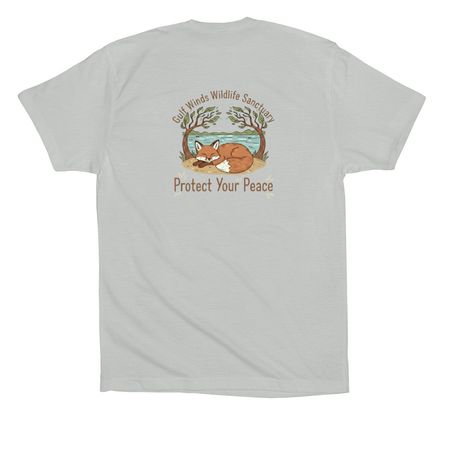 Protect Your Peace - Fox, a Silver Premium Cotton Tee (back-view)