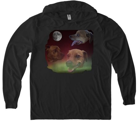 Three Spike Moon, a Space Black Allmade Eco Triblend Hoodie Tee