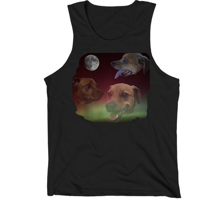 Three Spike Moon, a Black Premium Cotton Tank