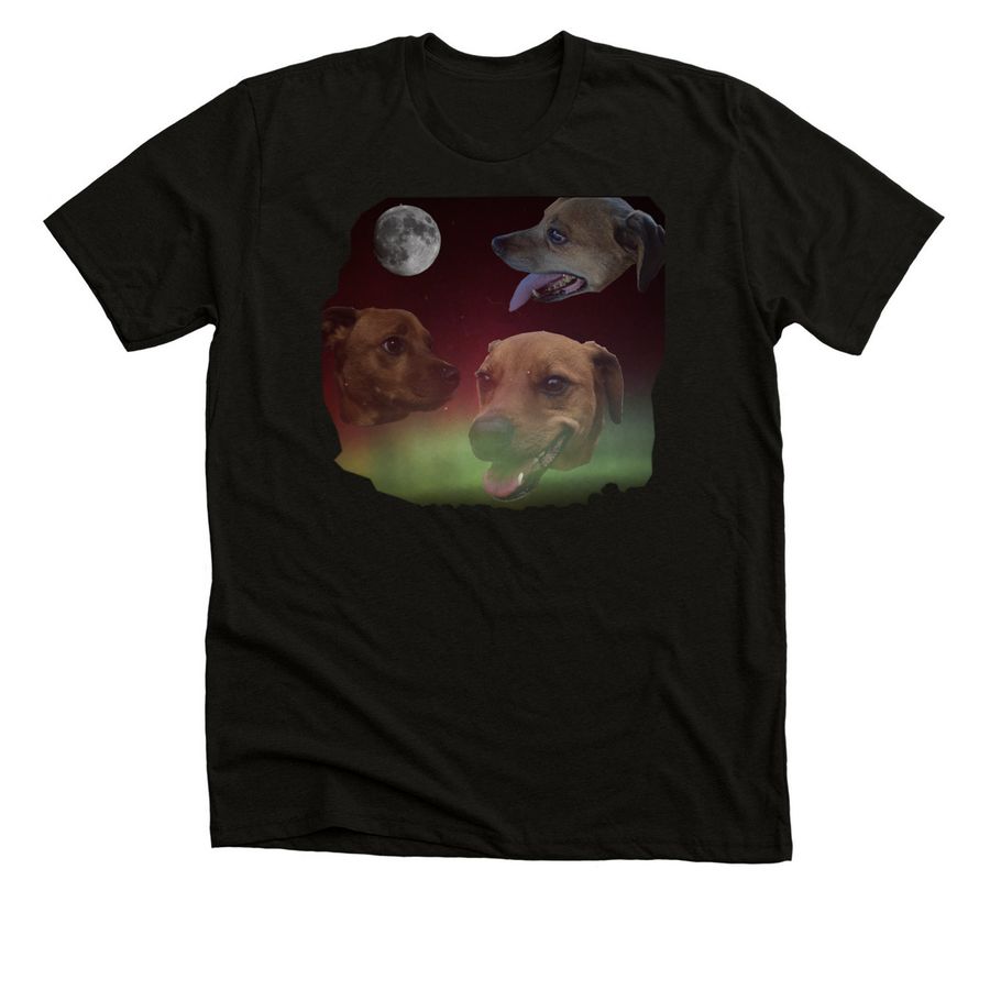 Three Spike Moon, a Solid Black Blend Premium Unisex Tee