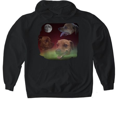 Three Spike Moon, a Black Gildan Softstyle Pullover Hoodie