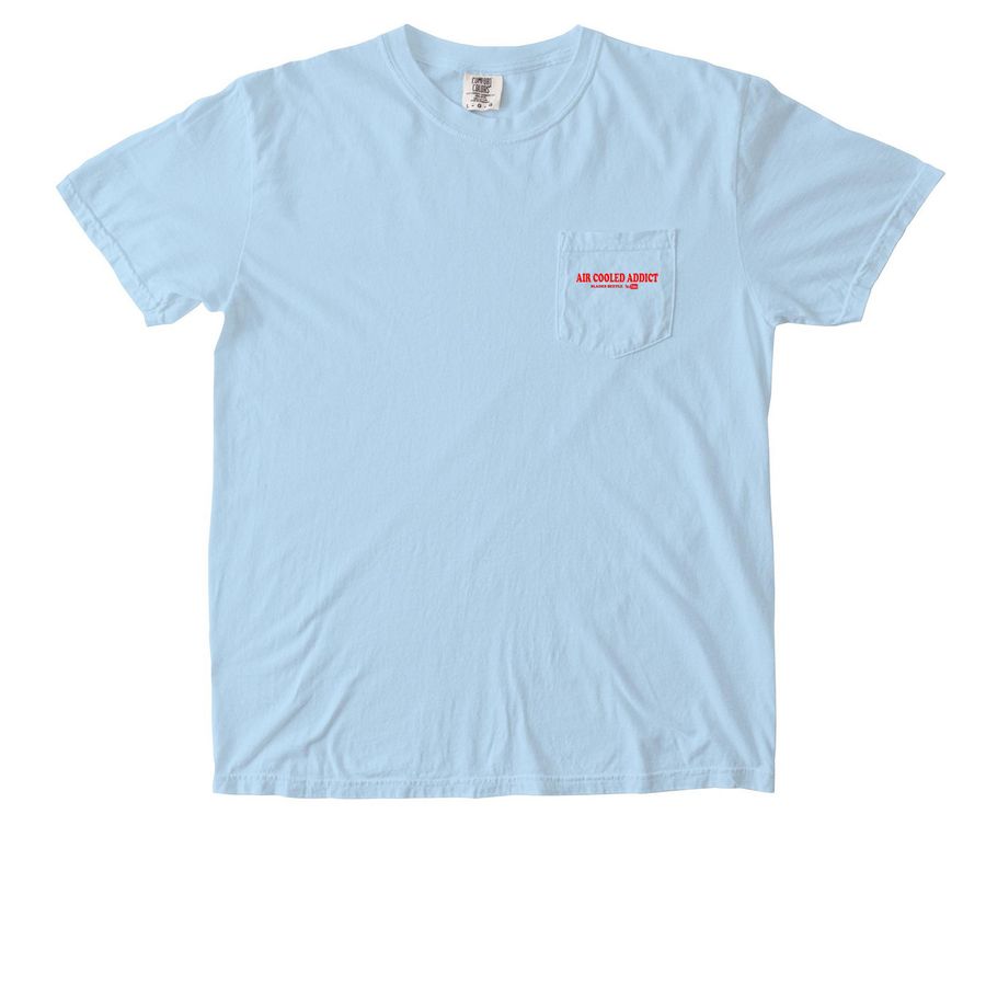 Mens Pocket Shirts - Air Cooled Addict!, a Chambray Comfort Colors Pocket Tee