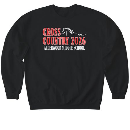 2026 XC Season Tops, a Black Softstyle Crewneck Sweatshirt