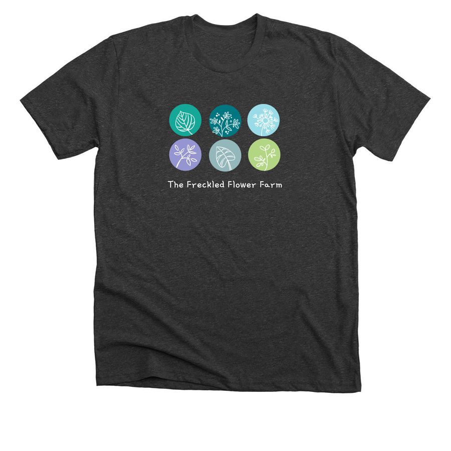 Flower Bubbles, a Dark Grey Heather Premium Unisex Tee