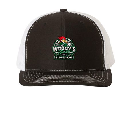 Woody?s Hats&nbsp;, a Black/ White Printed Snapback Trucker Cap