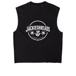 Stronger everyday&nbsp;, a True Black Heavyweight Garment Dye Muscle Tee (back-view)
