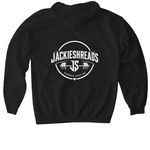 Stronger everyday&nbsp;, a Black Gildan Softstyle Pullover Hoodie (back-view)