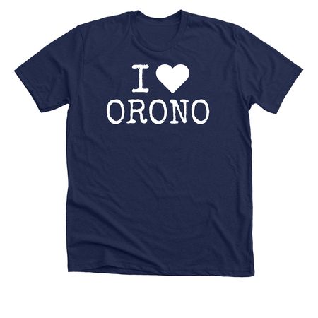 I Love Orono (dark color version), a Solid Navy Blend Premium Unisex Tee