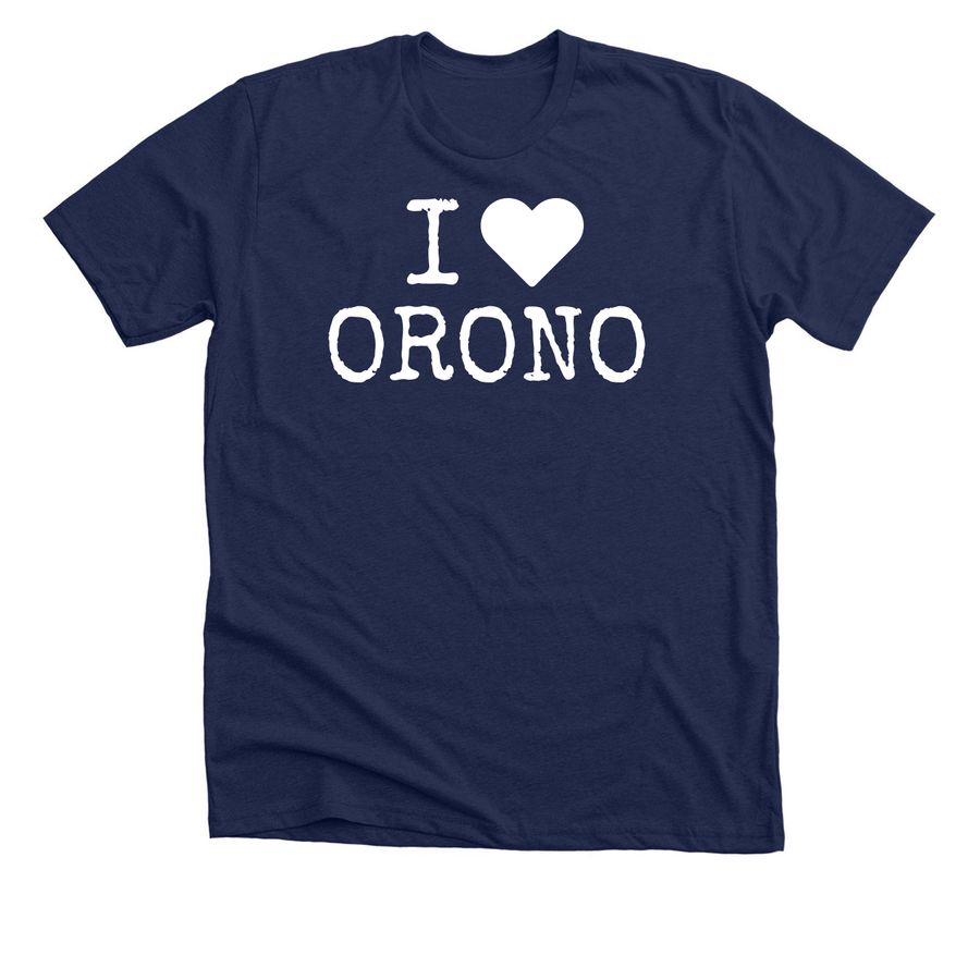 I Love Orono (dark color version), a Solid Navy Blend Premium Unisex Tee