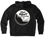 High Bluff Brewing, a Deep Black Allmade Organic French Terry Zip Up Hoodie (back-view)