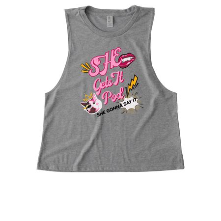 SHE Talkin', a Aluminum Grey Allmade Eco Triblend Women?s Muscle Tank