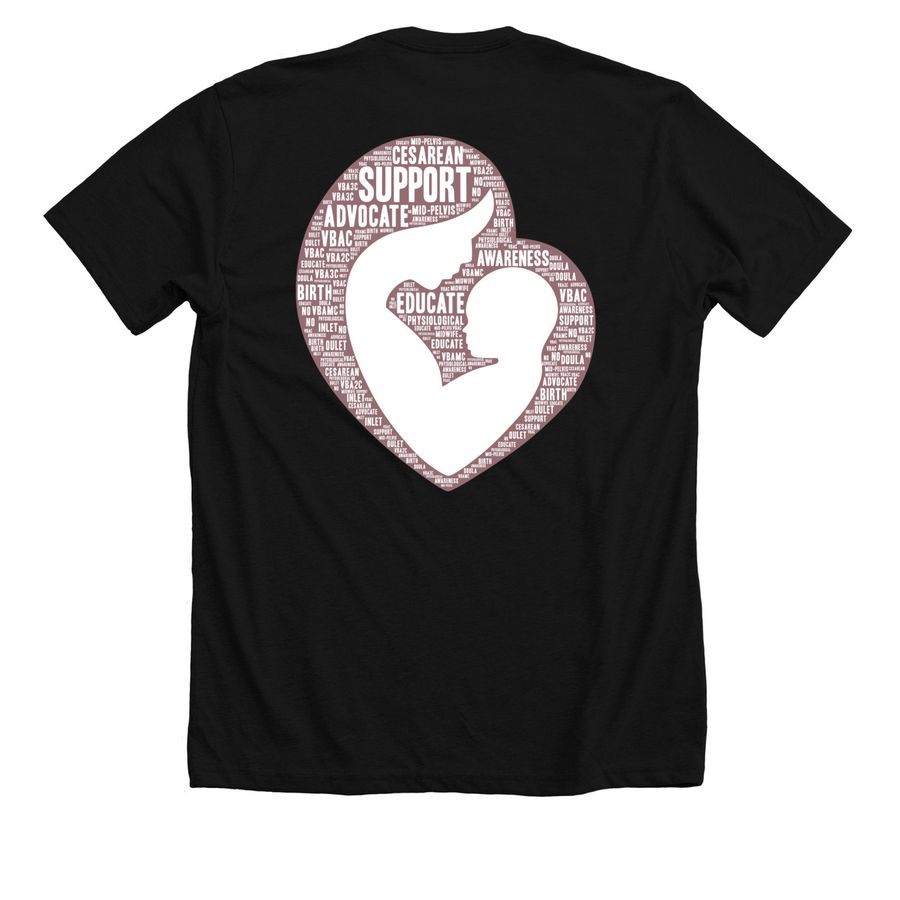 Cesarean Awareness Month 2025 (2.0), a Solid Black Blend Premium Unisex Tee (back-view)