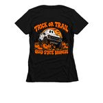 QSB Trail & Treat, a Black Women's Slim Fit Tee (back-view)