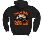 QSB Trail & Treat, a Black Youth Pullover Hoodie (back-view)